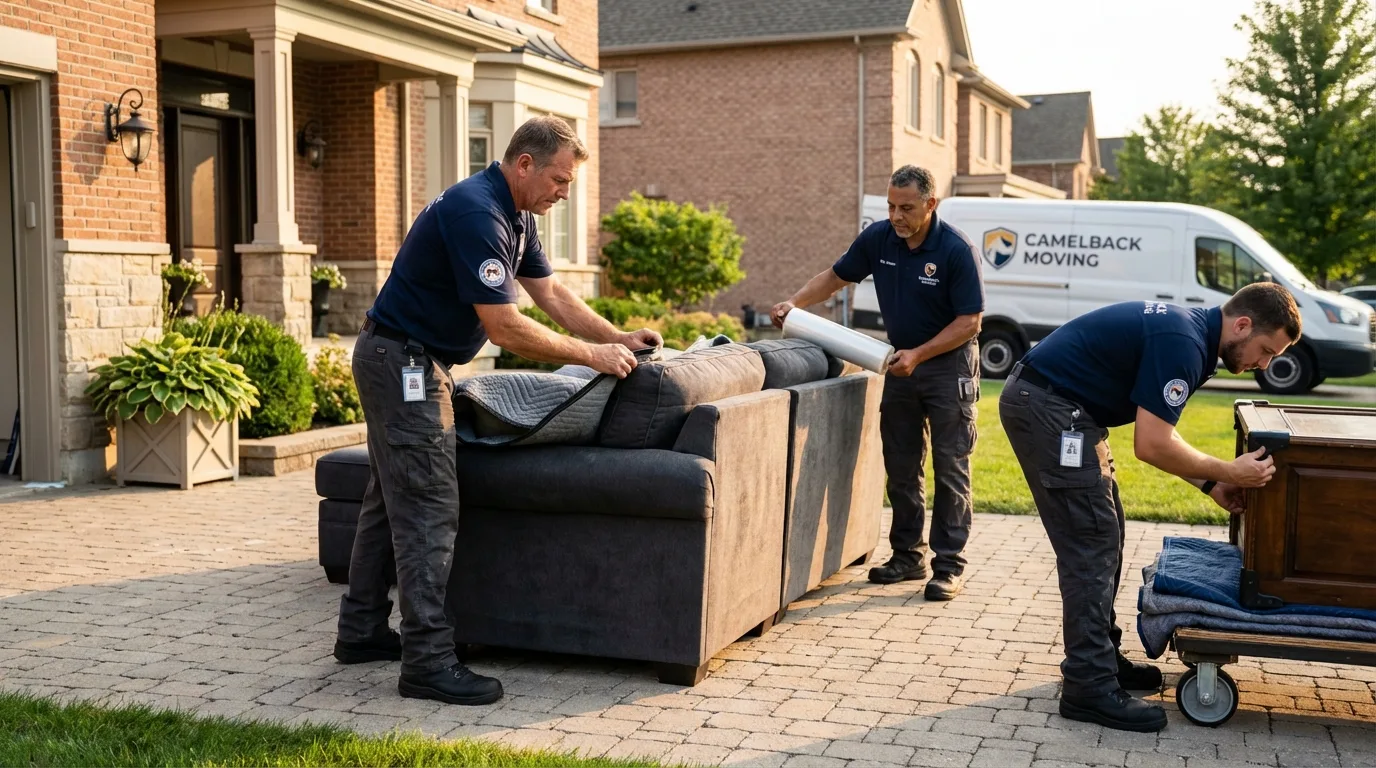 Large estate moving crew wrapping furniture in Tonopah, NV